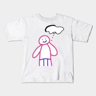 pink blue cartoon human art Kids T-Shirt